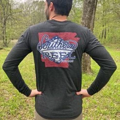 Southern Reel Outfitters Logo LS T-Shirt On Arkansas Flag SRO Apparel